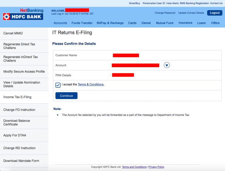E Verify Income Tax Returns Using Hdfc Net Banking Invest In Mutual